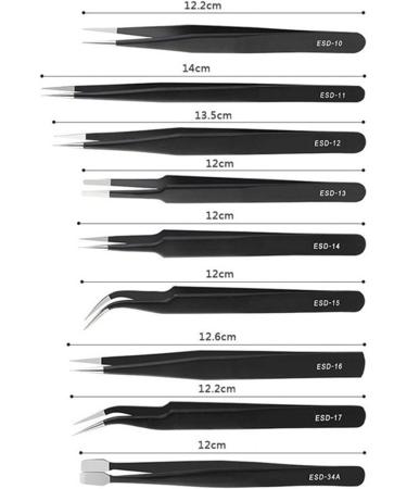 Buy Moum Routes 9-Part Antistatic Stainless Steel Tweezers Set - Multifunctional Tools for Electronic Repair & Precision Work - International Shipping Available - Buy Online on GoSupps.com