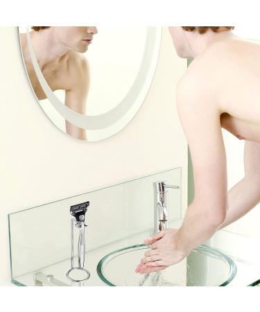 Metal Safety Razor Stand for Men - Silver Shaving Holder with Non-slip Base - 2 Piece Set for Skin Care Accessories - Buy Online on GoSupps.com