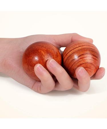Natural Solid Wood Massage Ball - 2-Pack Hand & Foot Massager - 5cm Round Massage Balls for Hand Exercise | Health & Wellness - Buy Online on GoSupps.com