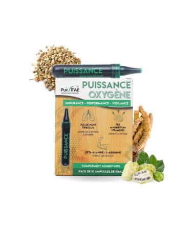 Tribulus Cordyceps Amino Acids and Vitamins | Oxygen Power Booster | Box of 10 Ampoules | Pure Vitae