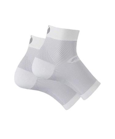 Orthosleeve FS6 Foot bandage exclusive compression zoning technology with 6 zones plantar fasciitis heel pain & relief for swelling |24 hours of comfort |1 pair white - size L