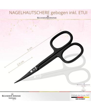 Schwertkrone Nail & Cuticle Scissors - Made in Germany with Case | Premium Quality Solingen Cuticle Scissors for Perfect Grooming - Buy Online on GoSupps.com
