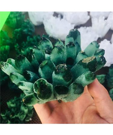 Natural Crystal Rough Stone Crafts Natural Green Ghost Phantom Quartz Crystal Cluster Specimen (Size : 500-600g)