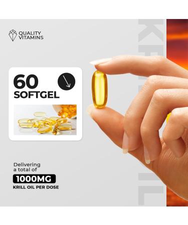 QUALITY VITAMINS - Krill Oil 1000mg Omega - 3 Fatty Acids EPA DHA Fish & Cod Liver Oil 60 Softgels Dietary Supplements - Buy Online on GoSupps.com