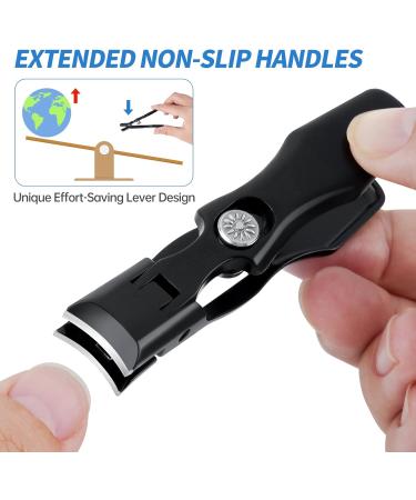 NiHome Heavy Duty Nail Clippers for Thick Hard Nails Set of 2 Wide Opening & Slanted Curved Blade Precision Ingrown Toenail Clippers Extended Anti-Slip Handles and Ultra Sharp Stainless-Steel Blades - Buy Online on GoSupps.com