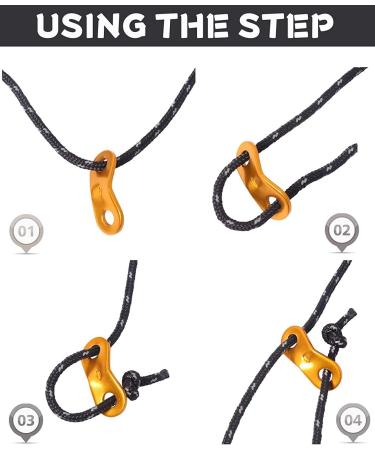 Hikeman 4mm Outdoor Guy Lines Tent Cords with Aluminum Adjuster - Fluorescent Green | Lightweight Rope for Camping, Hiking, Backpacking - Buy Online on GoSupps.com