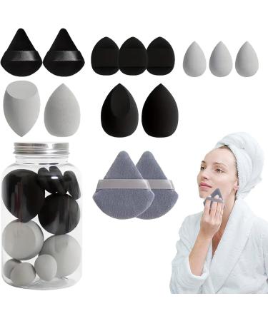 Beauty Sponge Blender Beauty Makeup Sponge Set - Portable Concealer Sponge Facial Makeup Tools for Blending Foundation Cream Black - Buy Online on GoSupps.com
