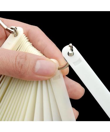 2 Sets of 100 Clear Coffin Ballerina Fan Shape Nail Art Tips Display with Metal Split Ring Holder NT080 - Buy Online on GoSupps.com