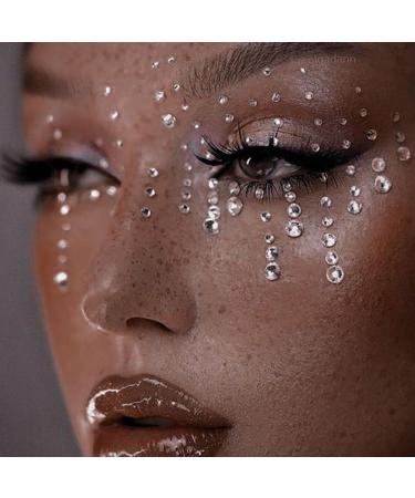 Wosois Crystal Face Rhinestones Stickers - White Star Gems Butterfly Self-adhesive Tattoo Sticker for Women and Girls (3Pcs) - Buy Online on GoSupps.com