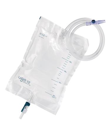 Ugo 2L Night Bags (x10) Urine Drainage Bags/Catheter Night Bags T Tap or Lever Tap with Kink Free Connection (Pack of 10) (Ugo 12 - Lever Tap (Continuous Drainage) Sterile)