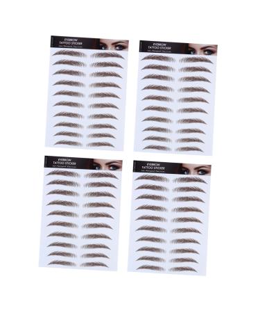 POPETPOP 4pcs Eyebrow Stickers Water Proof Stickers Realistic Fake Eyebrows Eyebrow Stencils 6d Mold Modify