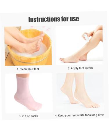 1 Pair Silicone Moisturizing Socks Long Soft Gel Socks Anti Slip Women Foot Mask Socks Spa Pedicure for Dry Cracked Feet Softening Calluses Rough Skin S - Buy Online on GoSupps.com