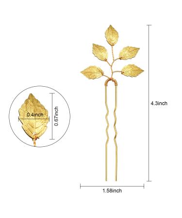6 Pack Bride Gold Leaf Hair Pins - Vintage Leaves Wedding Hair Clips for Bride & Bridesmaids - Buy Online on GoSupps.com