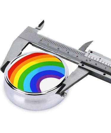Rainbow Printed Round Pill Box - Portable 3 Compartment Organizer for Travel & Vitamins - Buy Online on GoSupps.com