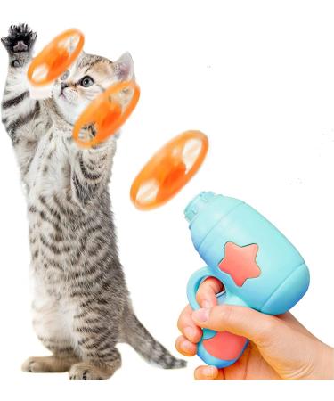 Colorful Flying Propeller Cat Toy Set with Launcher - Interactive Exercising and Training Discs for Hunting and Batting - Buy Online on GoSupps.com