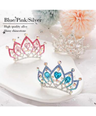 Kilshye Princess Tiara Comb | Small Crystal Girls Crown Hair Comb | Rhinestone Birthday Prom Tiaras Headband for Kids - A-silver - Buy Online on GoSupps.com