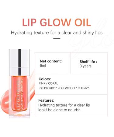 Lip Glow Oil Huile pour Les L vres Hydratante Formule Non Collante Brillance Subtile avec Rouge L vres Liquide Teint Transparent Retient L'humidit pour viter Les L vres Gerc es 6 ML 5 Pi ces - Buy Online on GoSupps.com