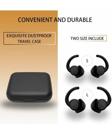 BUENSUENO Noise Cancelling Ear Plugs for Sleeping - 2 Pairs Reusable Silicone Earplugs with Travel Case - Sound Blocking for Sleep, Work, Swimming, Concerts (Black Star) - Buy Online on GoSupps.com