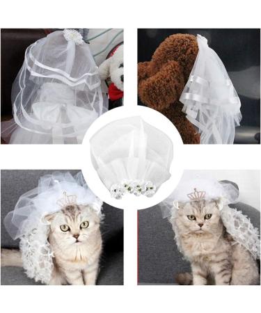 Dog Wedding Veil Pet Cat Wedding Veil Bridal Flower Headdress Dog Bride Costume Hair Bow Hair Accessories for Small Medium Large Dog (S) - Buy Online on GoSupps.com