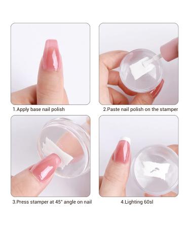 Noverlife 3PCS Nail Art Stamper Kit - Clear Silicone Stampers for Nail Design - Manicure Jelly Stamper Set with Scraper Cards - DIY Nail Stamping Transfer in 3 Sizes - Buy Online on GoSupps.com