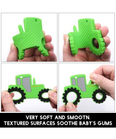 Baby Tractor Car Silicone Teether | BPA Free | Infant Teething Relief Toy | Food Grade Silicone | Freezer Safe | Best Shower Gift | Green - Buy Online on GoSupps.com