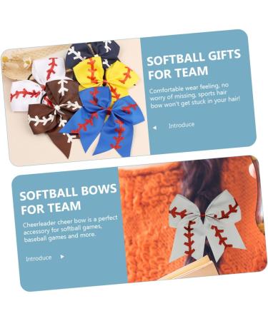 FRCOLOR Softball Bow Hair Tie Hair Ribbons Softball Hair Ties Cheerleader Bows for Hair Holiday Hair Bows Hair Accessories for Kids Hair Scrunchies Ribbon Bows Child Girl - Buy Online on GoSupps.com