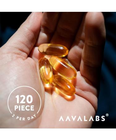 AAVALABS Omega 3 Fish Oil 2000mg - High Strength 1000mg EPA + 500mg DHA - Molecularly Distilled - 120 Capsules - Buy Online on GoSupps.com