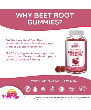 Buy Sugar Free Beet Root Gummies - 1500 mg Nitric Oxide Booster for Energy & Performance - 90 Chewable Beets for Blood Flow & Circulation - Buy Online on GoSupps.com