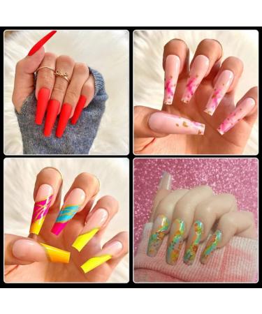TOPHOWER Extra Long Coffin Nail Tips - 240 Pcs XXL Ballerina Nails for Salons and DIY Nail Art - Natural Coffin Shaped Acrylic False Nails with Box - Buy Online on GoSupps.com