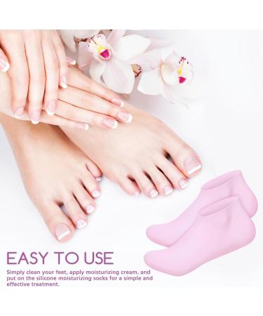 minkissy Silicone Socks: 4 Pairs Soft Gel Socks Moisturizing Foot Socks Aloe Socks Womens Spa Pedicure Socks for Repairing Dry Feet Beauty Salon - Buy Online on GoSupps.com
