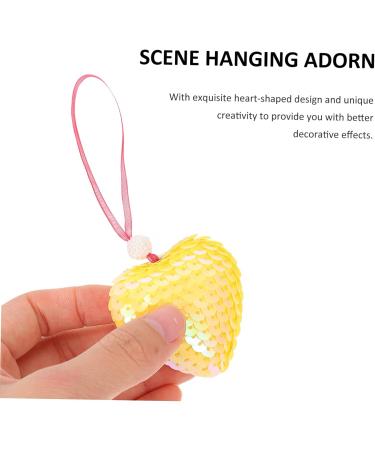 Alipis 6pcs Heart Sequin Pendant Ornament Christmas Polished Ball Valentine's Day Hanging Tags Appendix - Buy Online on GoSupps.com
