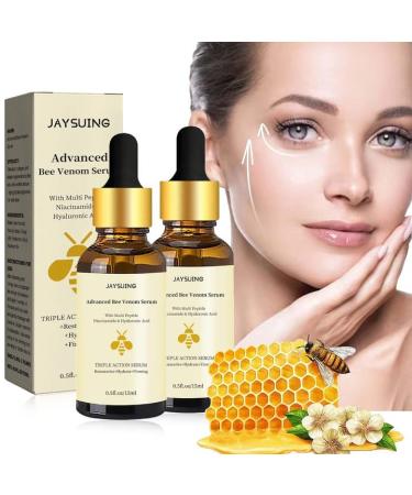 2Pcs Bee Venom Essence Advanced Bee Venom Essence Natural Anti-aging Anti-wrinkle Honey Facial Essence Moisturizing Nourishing Skin Suitable for All Skin Types