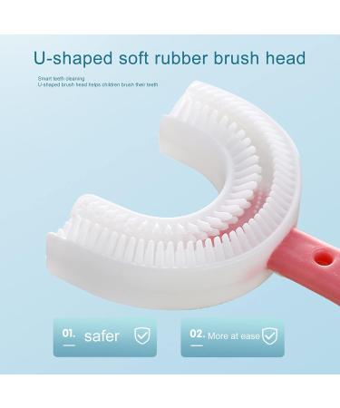 4 Pcs Kids U-Shaped Toothbrush - Food Grade Soft Silicone Brush Head 360 Oral Teeth Cleaning Design for Toddlers and Children 4 Pcs C Ellipse - Buy Online on GoSupps.com