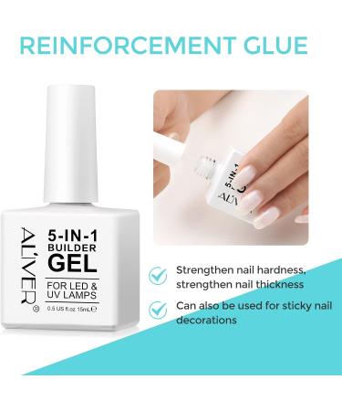 5-in-1 Builder Gel 15ml - Clear Base Gel Strengthener for Nail Art Decoration & Manicure Repair | White Color - Buy Online on GoSupps.com