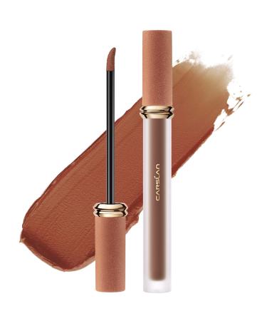 CARSLAN Matte Liquid Lipstick - Longwear  No-Budge  Highly Pigmented Lipcolor for All Skin Women  AM23 Caramel Brown