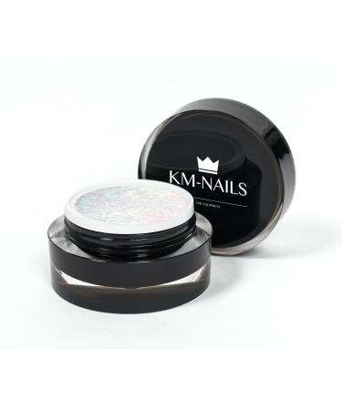 KM-Nails extreme diamond glitter gel white iridescent 15ml LED and UV curing - Buy Online on GoSupps.com
