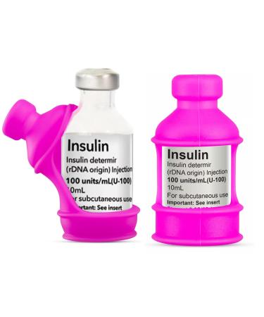 3 pieces of insulin bottle protective cover for diabetics silicone insulin bottle protective cover for the protection of the insulin phiole before breaking (pink)
