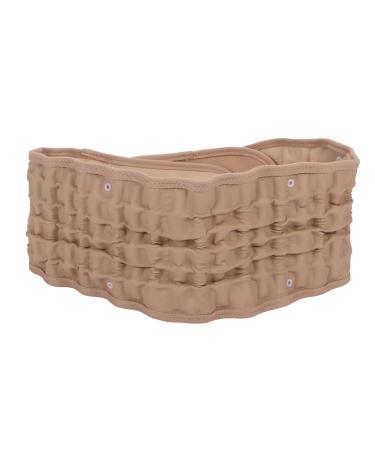 Lumbar Traction Belt Inflatable Relieves Stress Back Decompression Belt Lumbar Support with Inflator Lumbar Traction Device for Men and Women (Khaki)