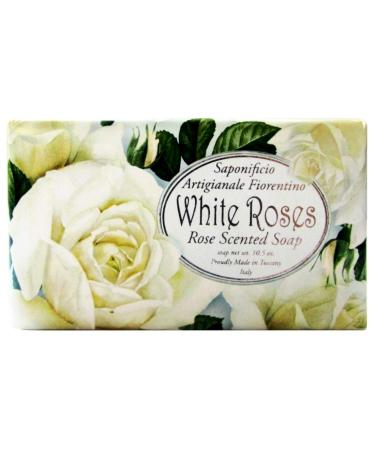 -"White Roses" - Rose Scented Soap Bar 10.5 oz. Made in Tuscany - Italy.