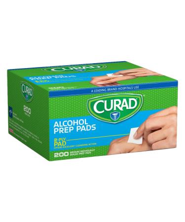 Medline CUR45581RB Curad Alcohol Prep Pads 200 Ea (1 Box)