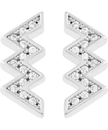 All We Are AWA Logo Pav Stud Earring (Silver Tone/Crystal) - Buy Online on GoSupps.com