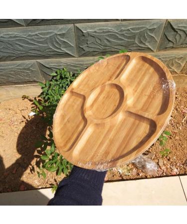 TINGSHC BKSYOFU Divided Serving Trays Fruit Tray with 5 Compartments Round Serving Tray for Party Dishes Snacks Dried Fruits - Buy Online on GoSupps.com