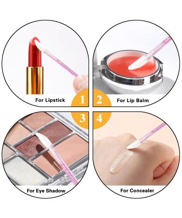 300 Pcs Disposable Lip Brushes - Glitter Crystal Rod Lip Gloss Applicators | Makeup Tool for Lipstick & Lip Scrub - Crystal Pink - Buy Online on GoSupps.com
