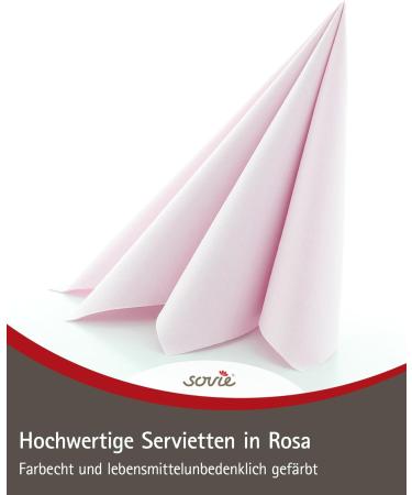 Sovie Linclass Pink Airlaid Napkins - 50 High-Quality Disposable Napkins (40x40 cm) - Tearproof & Absorbent - Perfect for Weddings & Parties - Buy Online on GoSupps.com