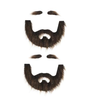 Hemoton 2 Sets Beard Dress up Fake Beard Realistic Beard Christmas Santa Claus Beard Fake Whiskers Plush 20.00X13.00X0.50CMx2pcs Multix2pcs