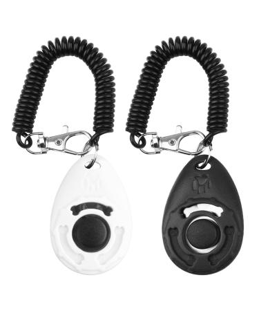 Oyefly dogs clicker clicker with a big button 2 pieces of dogs click for dog training dog training also for cats horses (white and black) - Buy Online on GoSupps.com