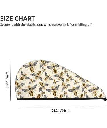 Hair Towel Wrap | Fast Drying Hair Turban | Button Hair Drying Towel for Quick Results - Flying Bees1 - Buy Online on GoSupps.com