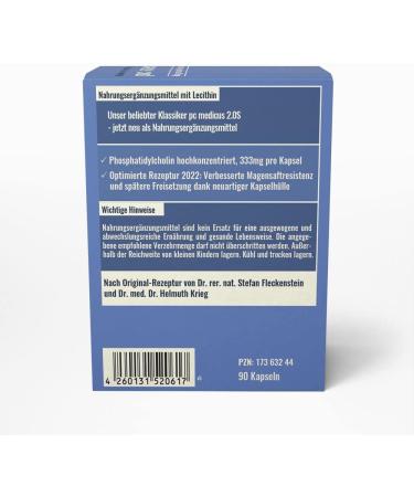 Dr. Fleckenstein PC Medicus 2.0S - High-Dose 83% Phosphatidylcholine (Soy Lecithin) Dietary Supplement - 90 Gastrointestinal Resistant Capsules - Buy Online on GoSupps.com