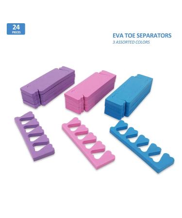 Soft Foam Toe Separators for Pedicure | 24 Pairs in 3 Colors | Nail Polish & Art Spacer - Buy Online on GoSupps.com
