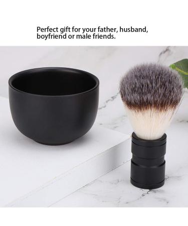 Men's Beard Shaver Set - Stainless Steel Shaving Bowl & Soft Brush | Home & Salon Barber Kit (Black - Buy Online on GoSupps.com
